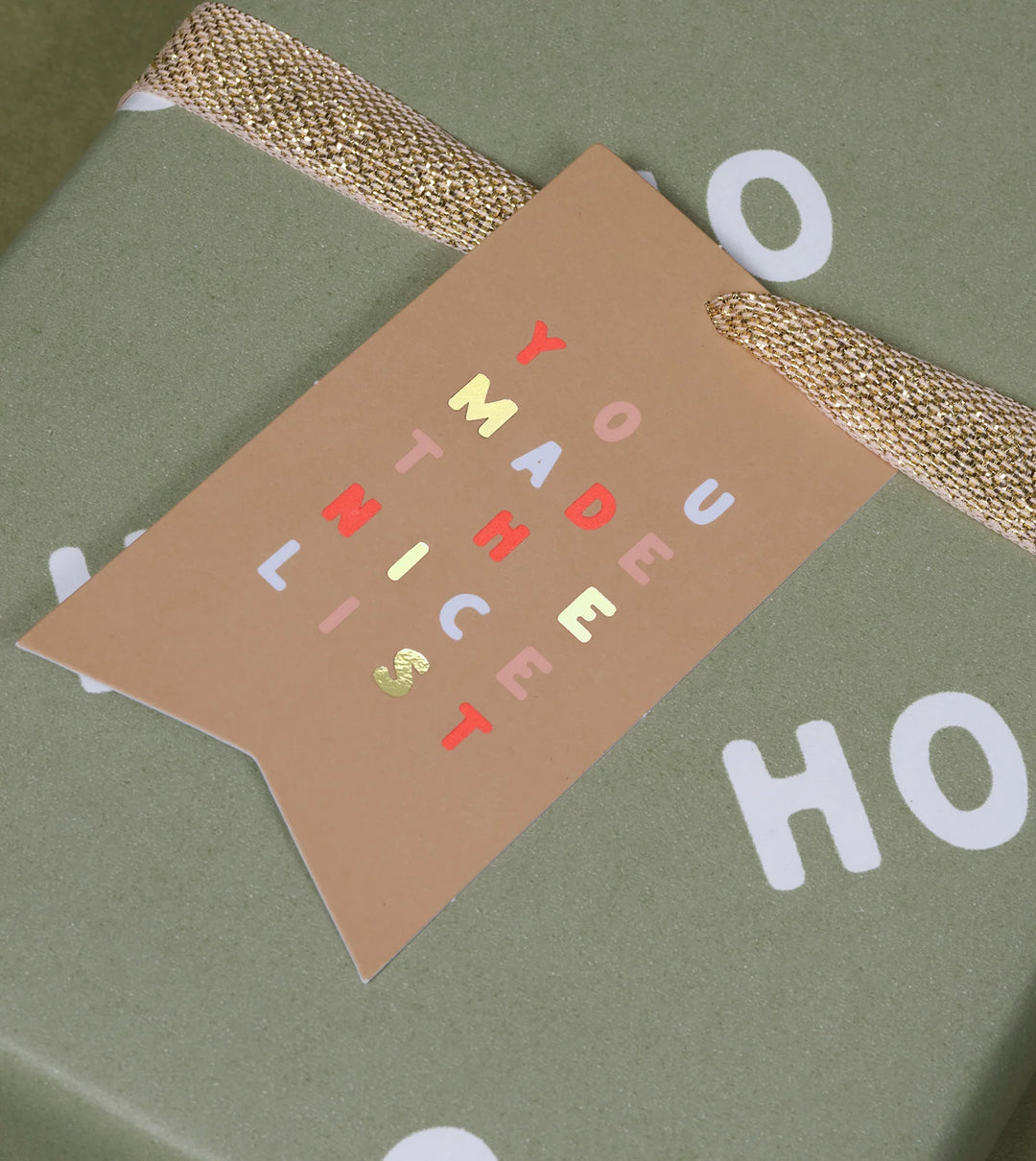 Gift Wrap Roll 3m - Ho Ho Ho - Pine Green