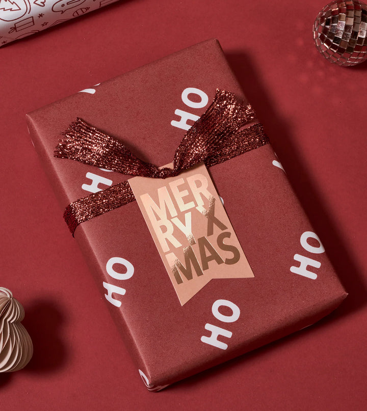 Gift Wrap Roll 3m - Ho Ho Ho - Mulled Wine