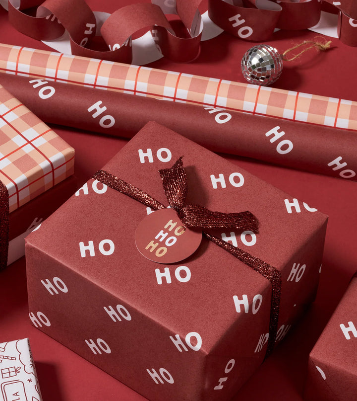 Gift Wrap Roll 3m - Ho Ho Ho - Mulled Wine