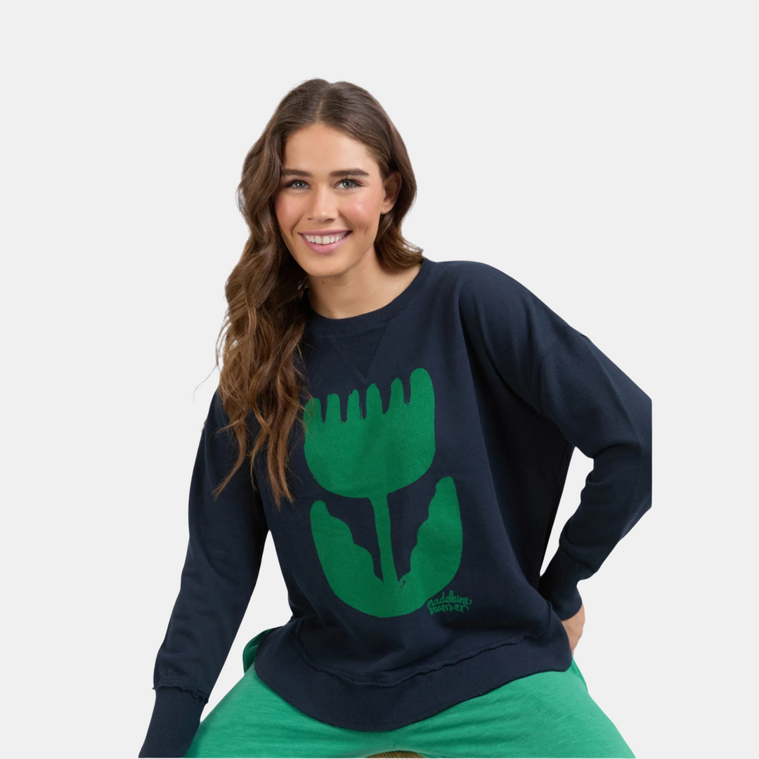 Elm Knitwear | Madeleine Stamer Crew - Navy | Shut the Front Door