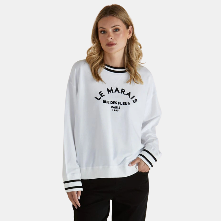 Betty Basics | Marais Sweat - White | Shut the Front Door