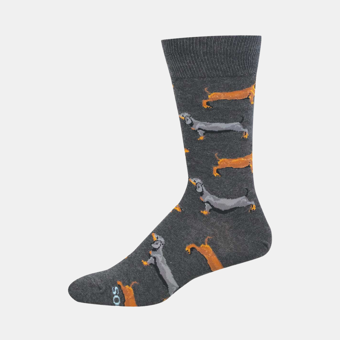 Men's Dachshunds Socks - Charcoal Heather