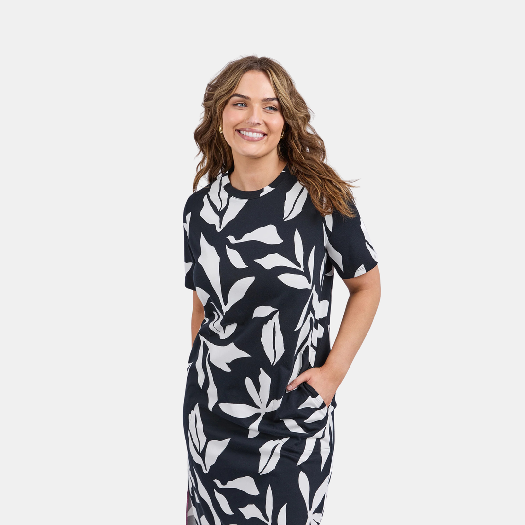 Elm Knitwear | Mimosa Tee Dress - Print Black | Shut the Front Door