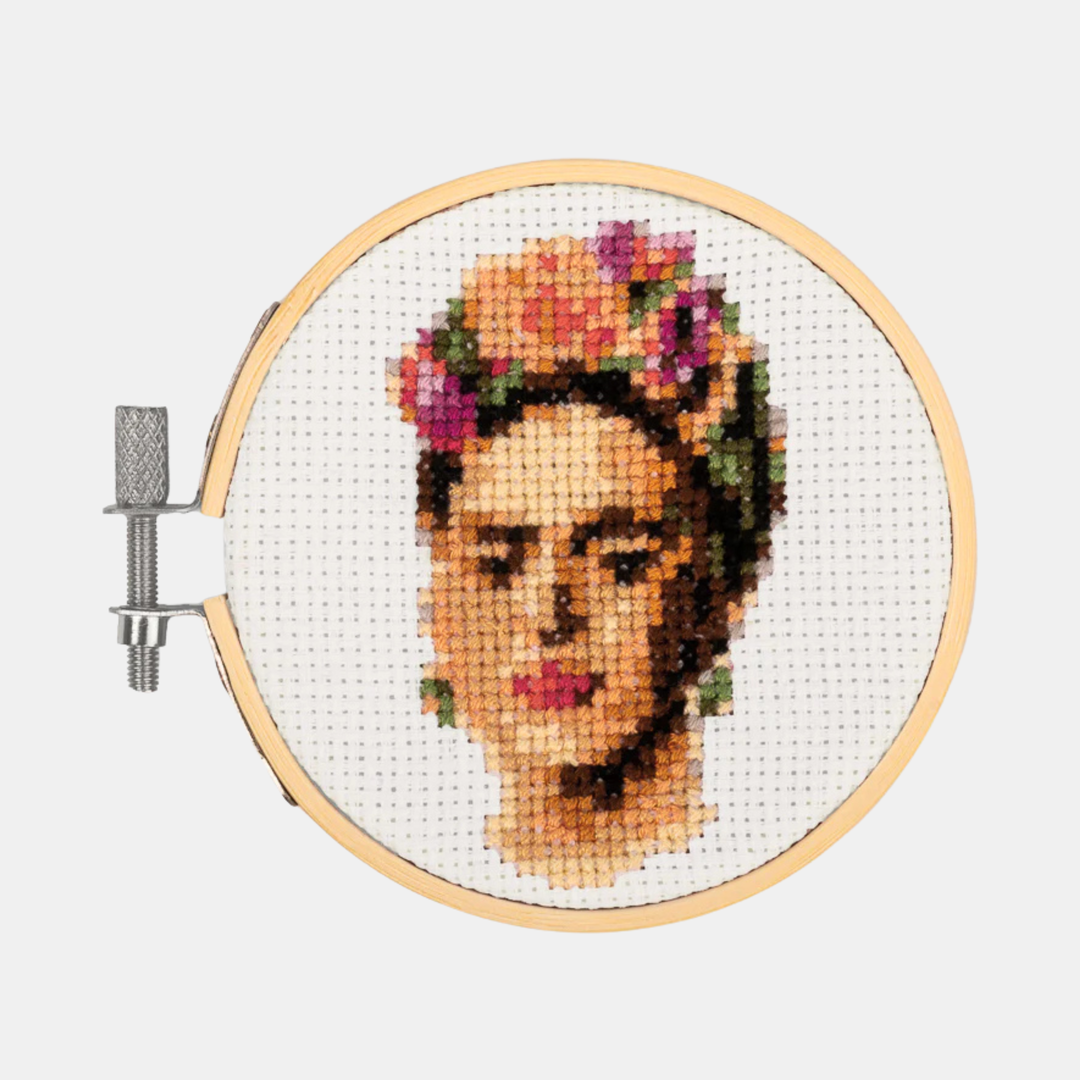 Kikkerland | Mini Cross Stitch Kit - Frida | Shut the Front Door