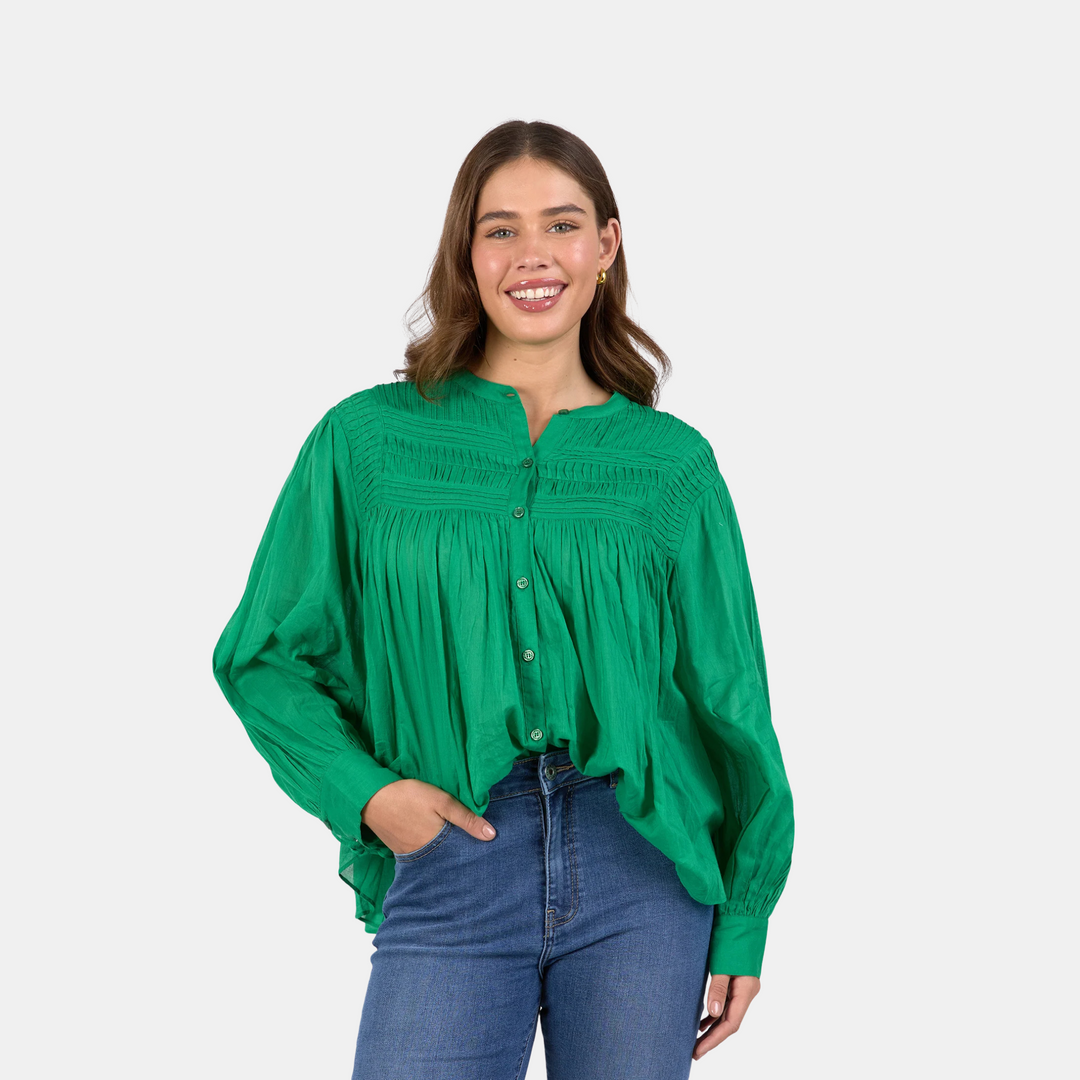 Elm Knitwear | Montana Blouse - Pine Green | Shut the Front Door