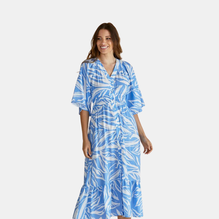 Moxie Dress - Blue Abstract Print