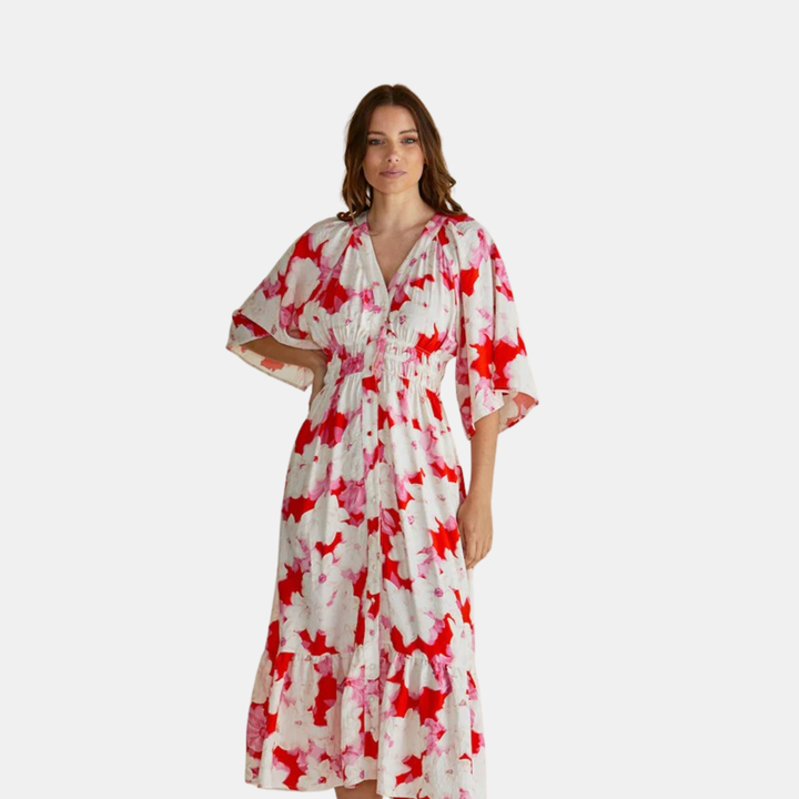 Moxie Dress - Red Floral Print