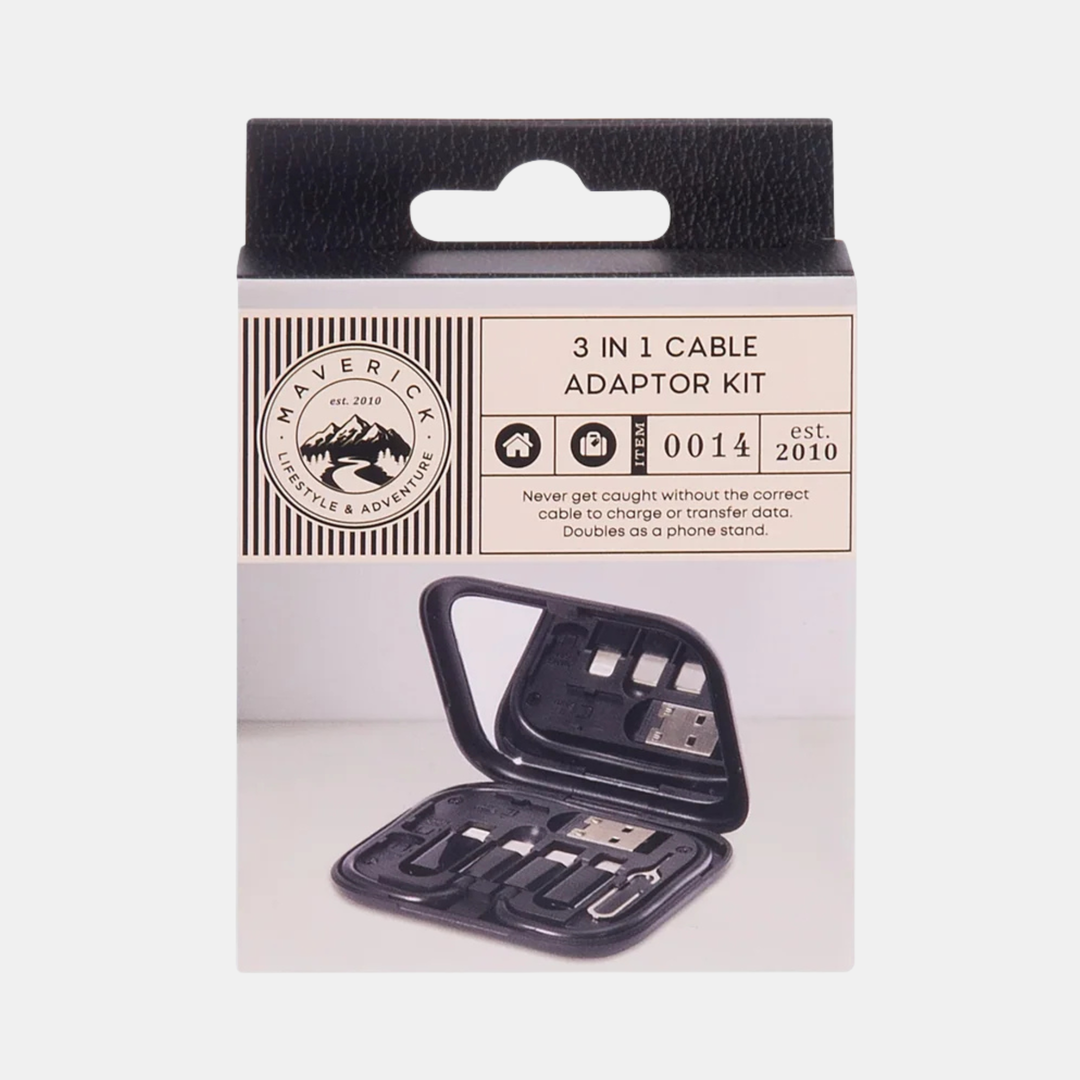 Mavericks | Multi function - 3 in 1 Cable Adaptor Kit - Black | Shut the Front Door