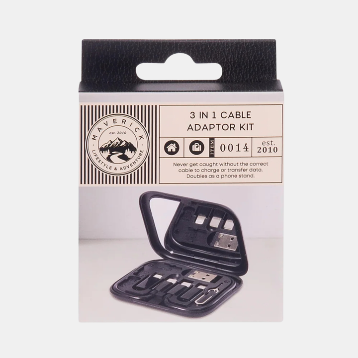 Mavericks | Multi function - 3 in 1 Cable Adaptor Kit - Black | Shut the Front Door