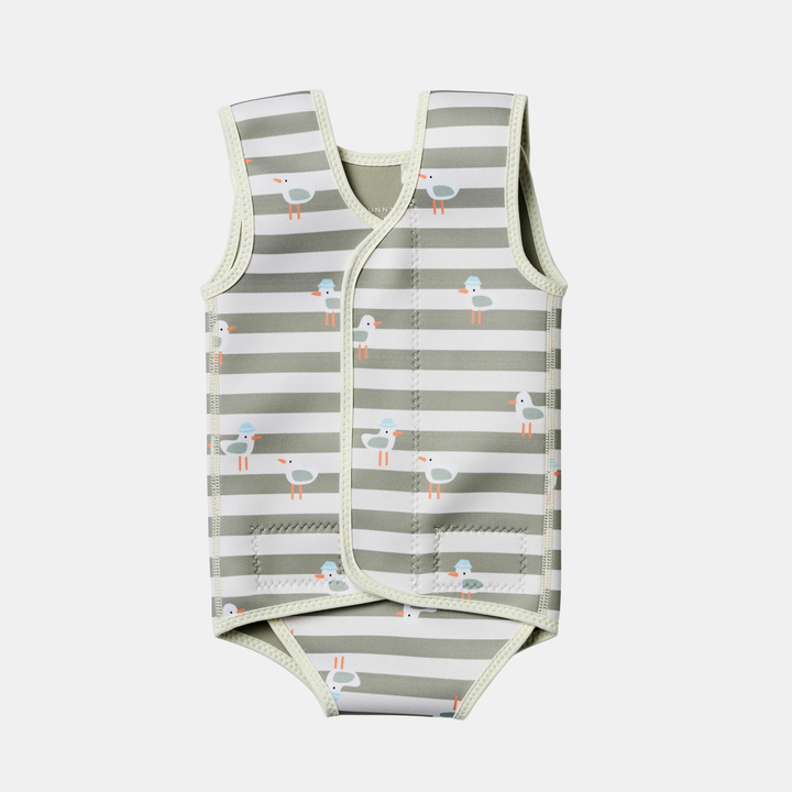 Sunnylife | Natural Rubber Baby Wetsuit Sammy the Seagull Green Stripe | Shut the Front Door