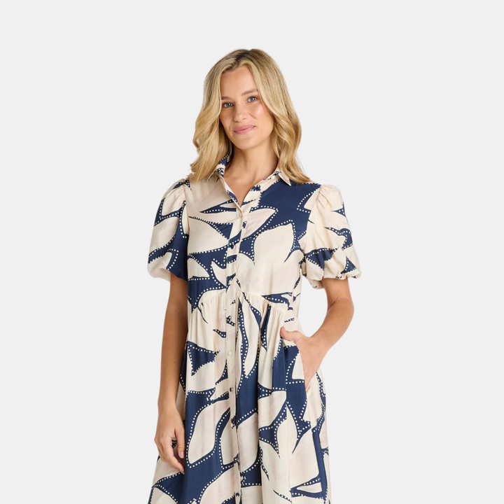 Betty Basics | Nova Shirt Dress - Floral Print Navy | Shut the Front Door