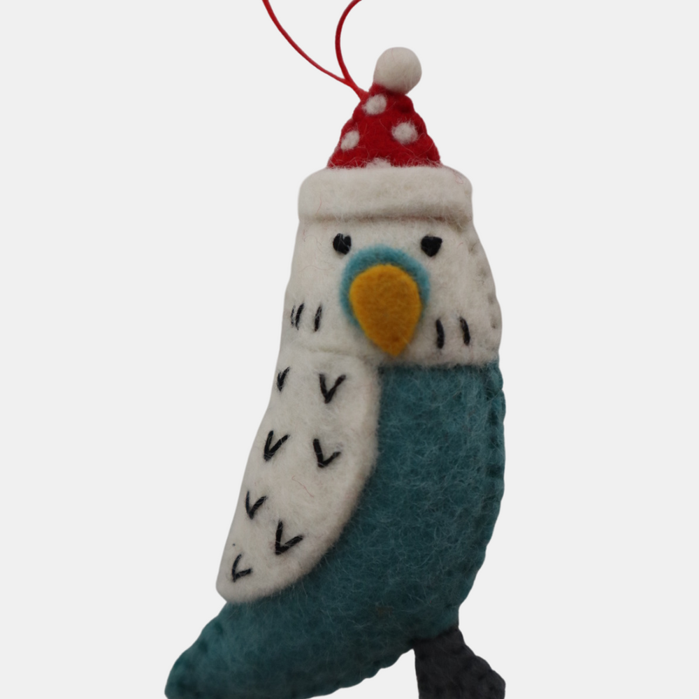 Pashom | Hanging Budgie Decoration - Blue | Shut the Front Door