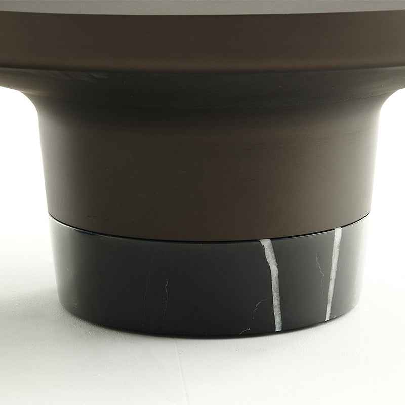 Garcia | Metal Coffee Table with Stone Base Espresso small | Shut the Front Door