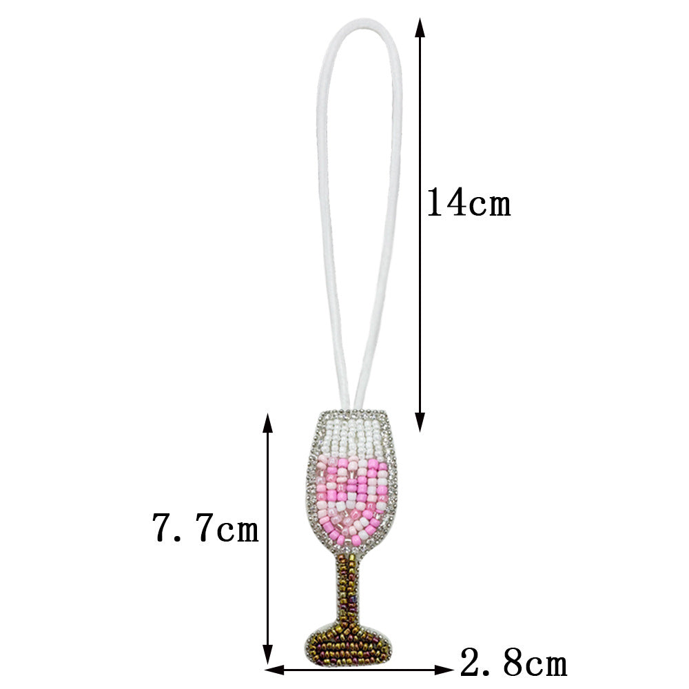 Hanging Rose Cocktail Glass Decoration