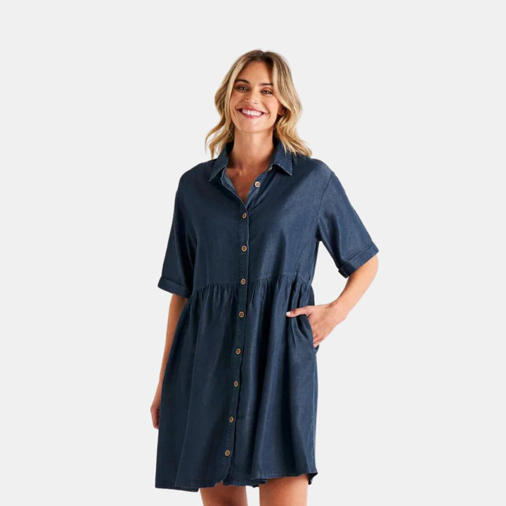 Betty Basics | Miley Lyocell Shirt Dress - Blue Haze | Shut the Front Door