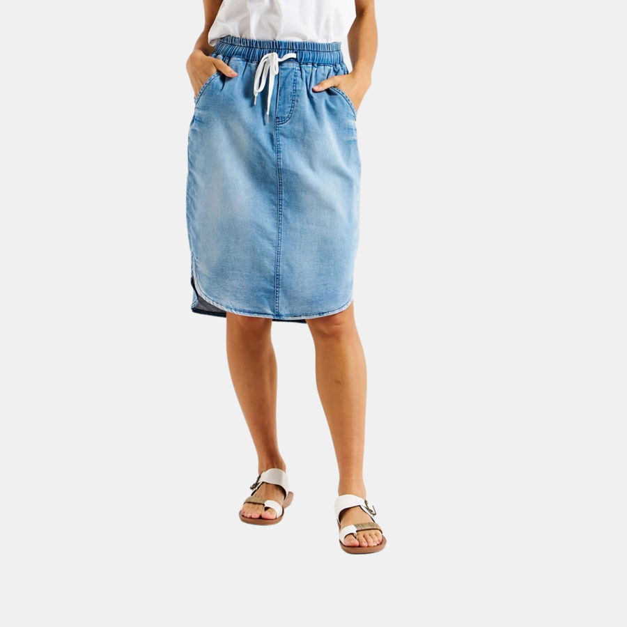 Betty Basics Brunch Denim Skirt - Oasis Blue