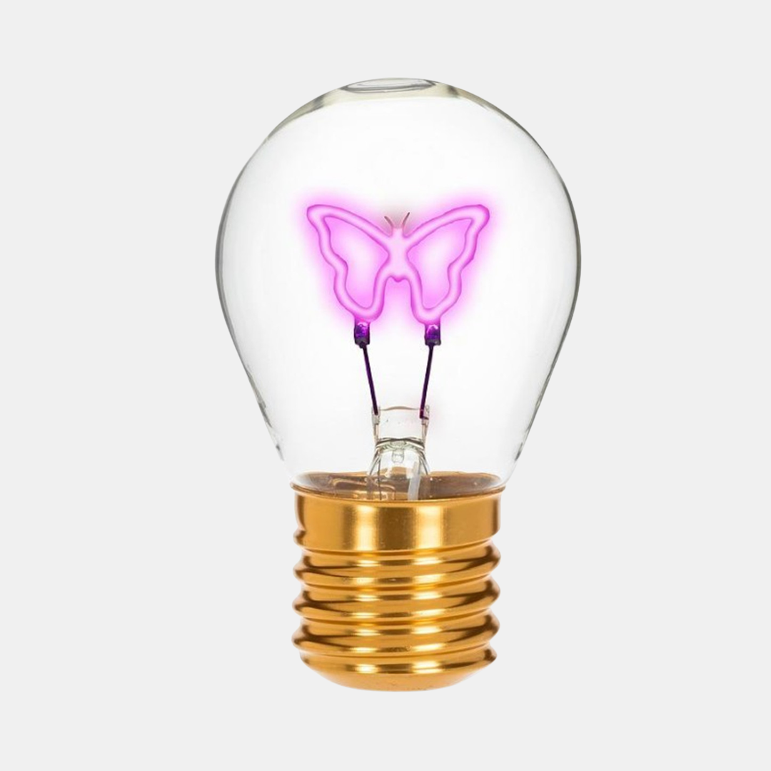 Stellar Haus | Pink Butterfly Lightbulb Lamp USB Recharge | Shut the Front Door