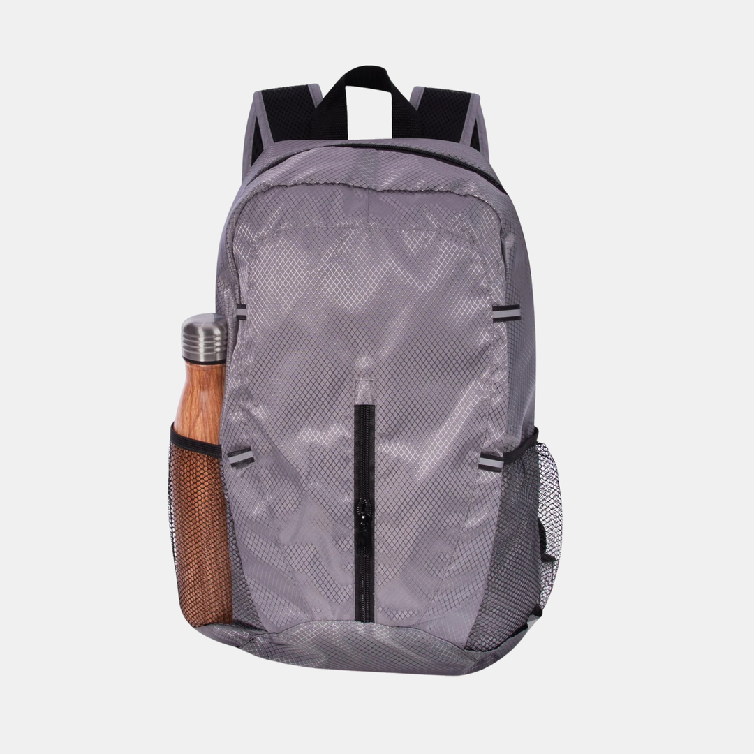 Mavericks | Port-A-Pack Explore - Foldable Backpack - Grey | Shut the Front Door
