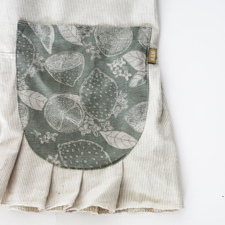 Raine & Humble | Lemon Marmalade Pinafore Apron - Sage | Shut the Front Door