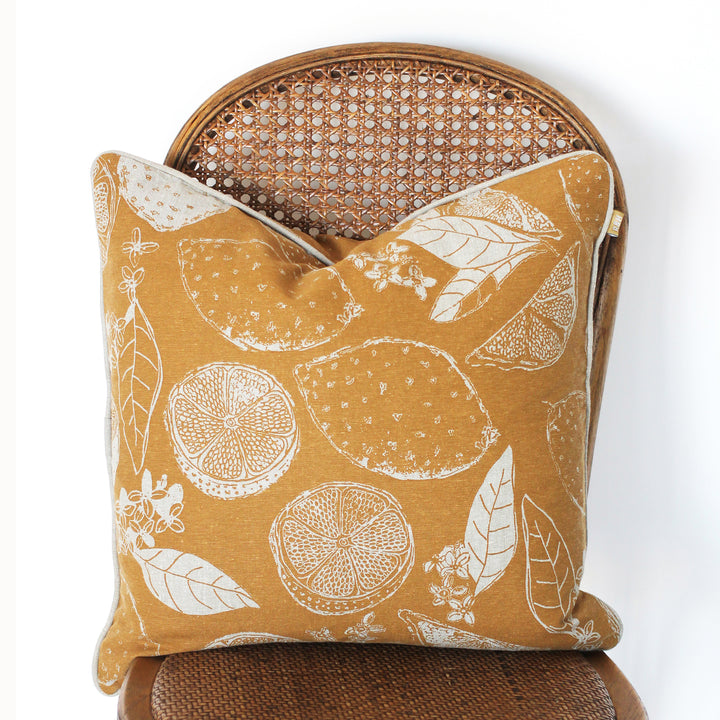 Raine & Humble | Lemon Marmalade Cushion - Golden Yellow | Shut the Front Door