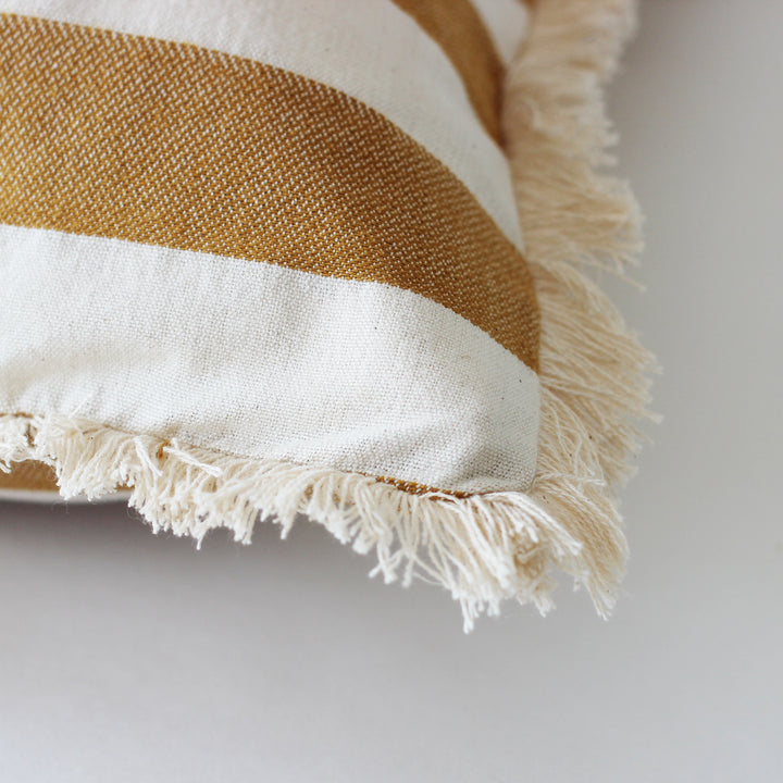 Raine & Humble | Bold Stripe Cushion - Golden Yellow | Shut the Front Door