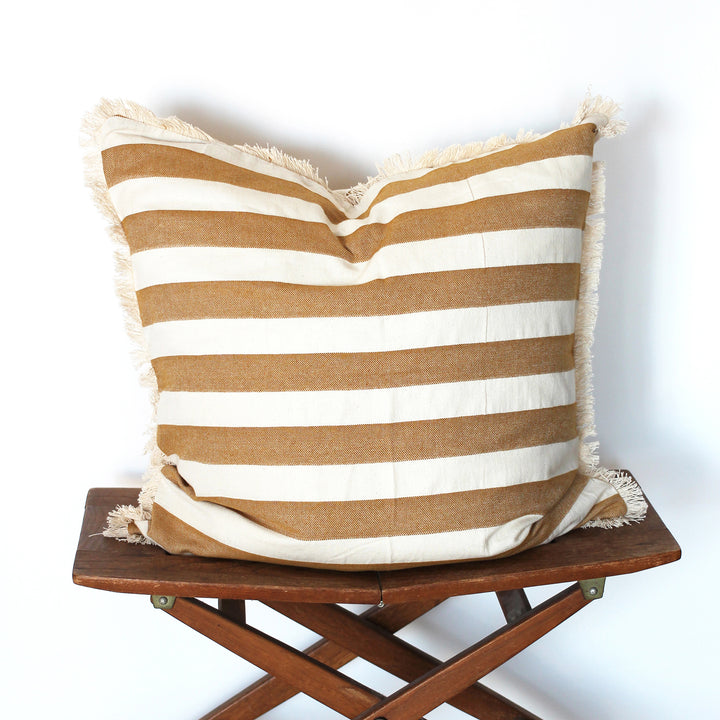 Raine & Humble | Bold Stripe Cushion - Golden Yellow | Shut the Front Door