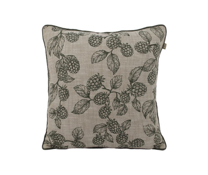 Raine & Humble | Berry Print Cushion - Olive | Shut the Front Door