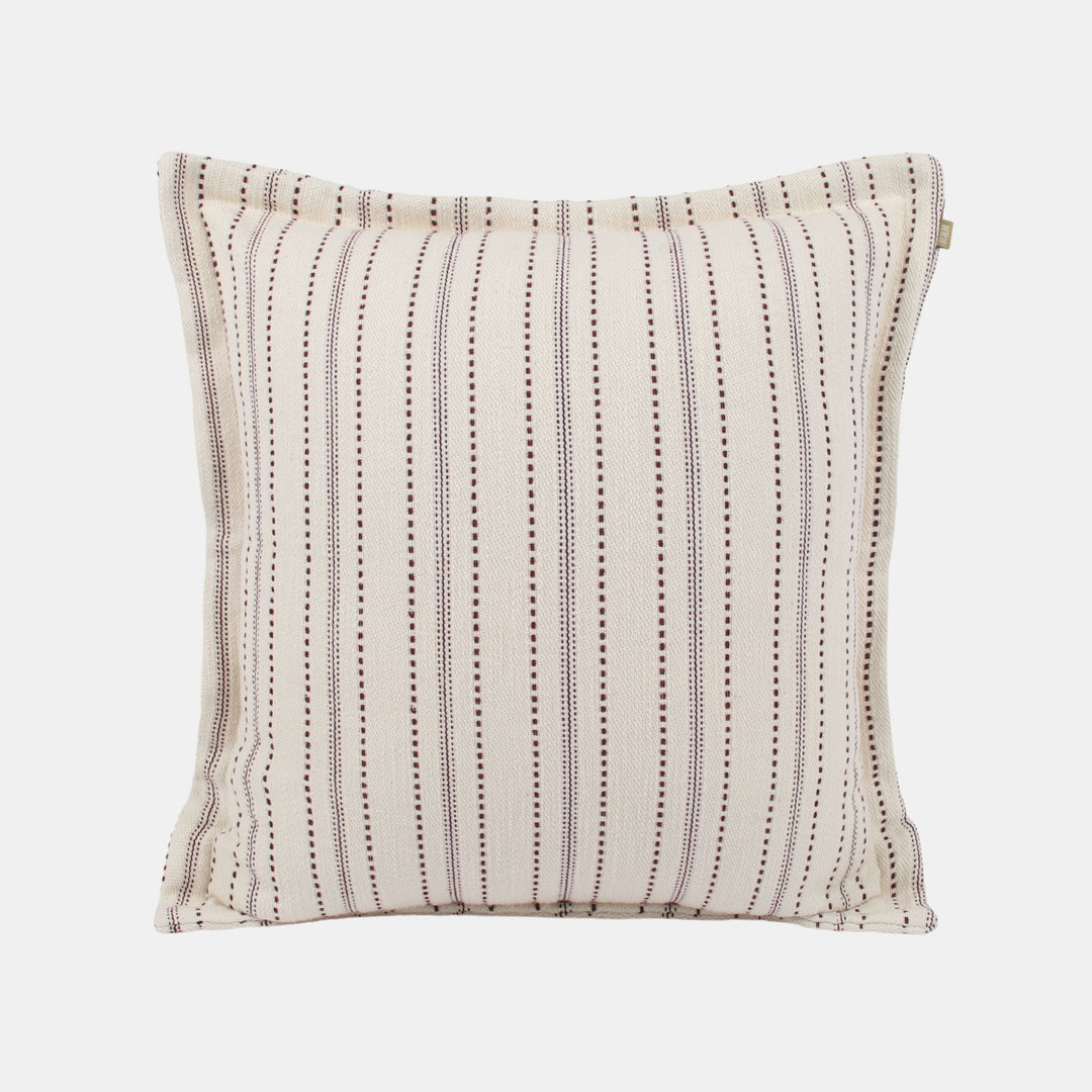 Raine & Humble | Berry Textured Stripe Cushion - Red | Shut the Front Door