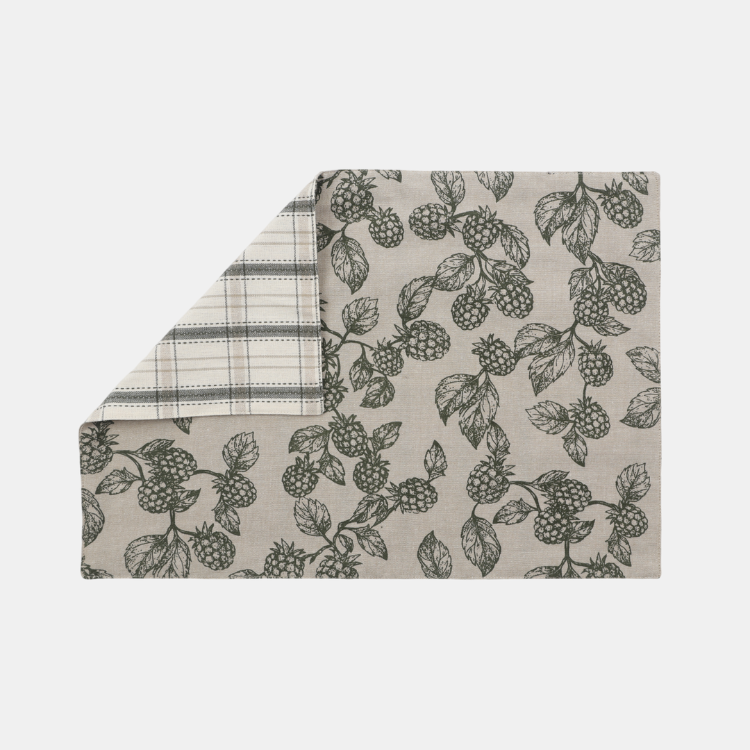 Raine & Humble | Berry Reversable Placemat - Olive S4 | Shut the Front Door