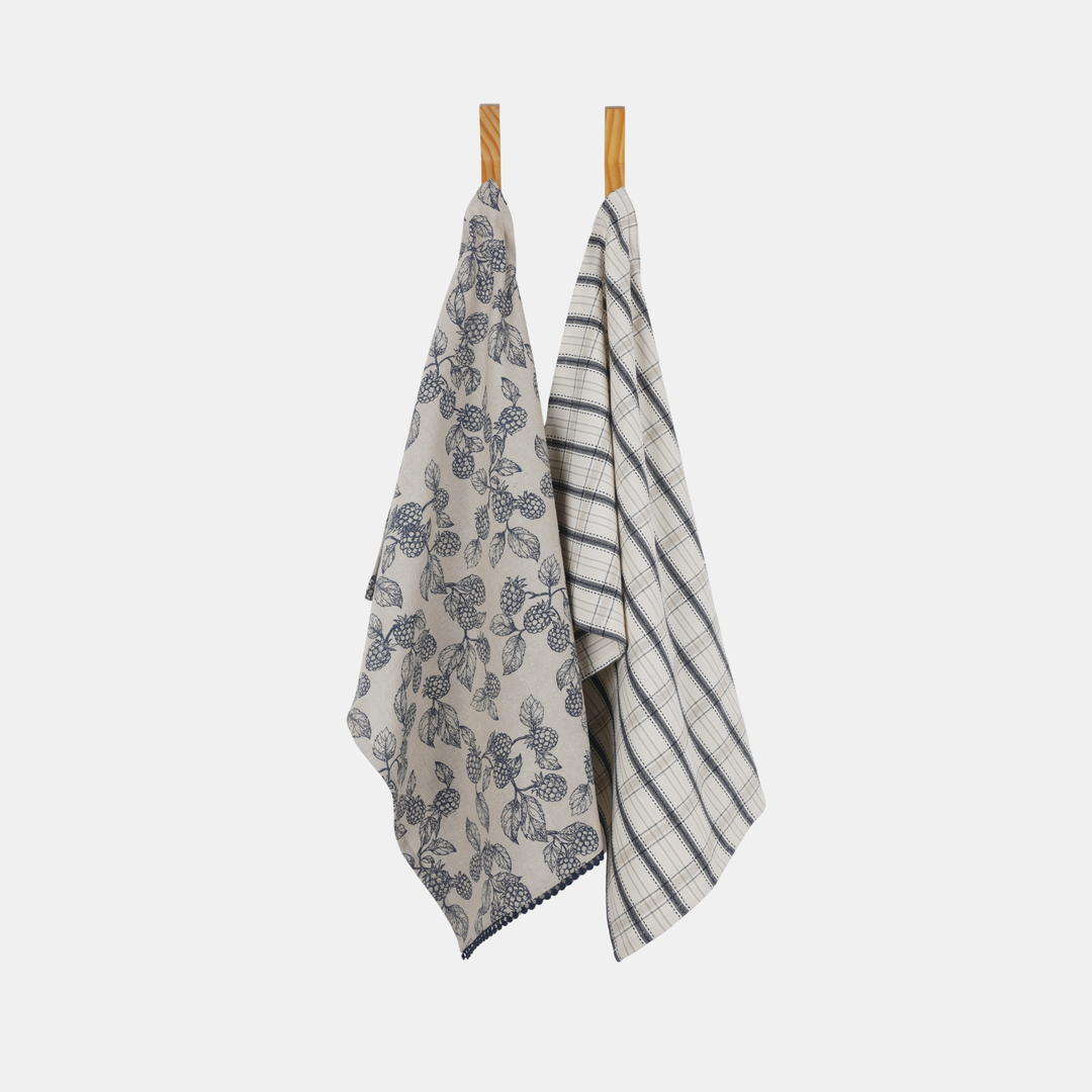 Raine & Humble | Berry Tea Towel S2 - Blue | Shut the Front Door