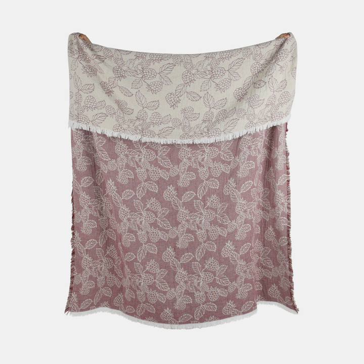 Raine & Humble | Berry Jacquard Throw - Red | Shut the Front Door