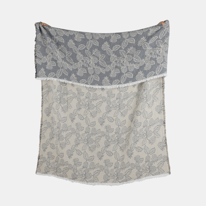 Raine & Humble | Berry Jacquard Throw - Blue | Shut the Front Door