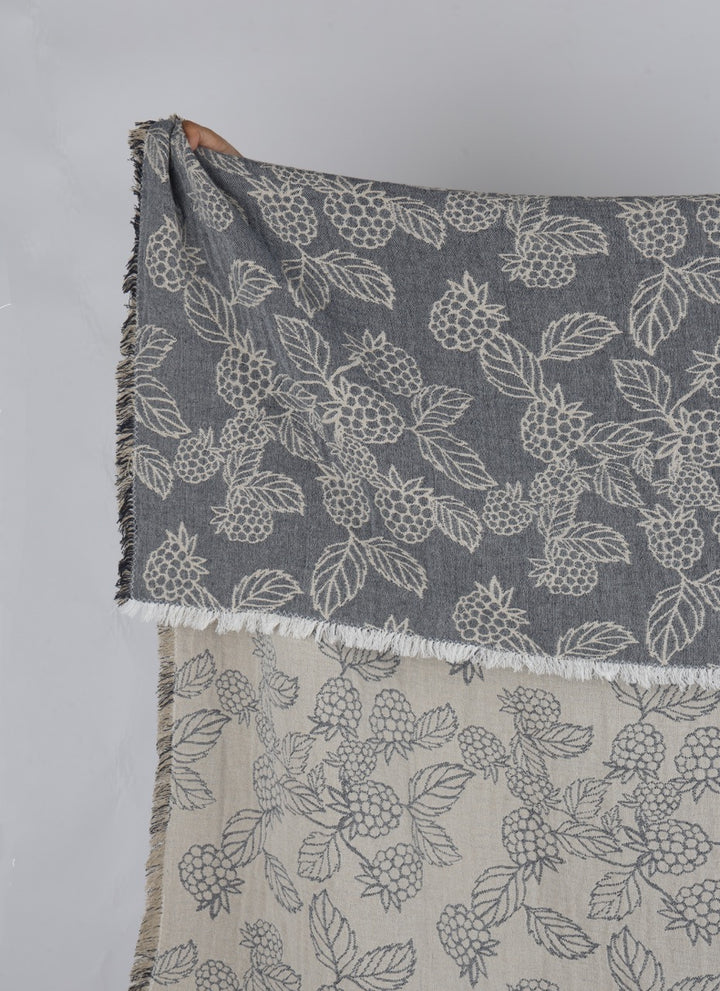 Raine & Humble | Berry Jacquard Throw - Blue | Shut the Front Door