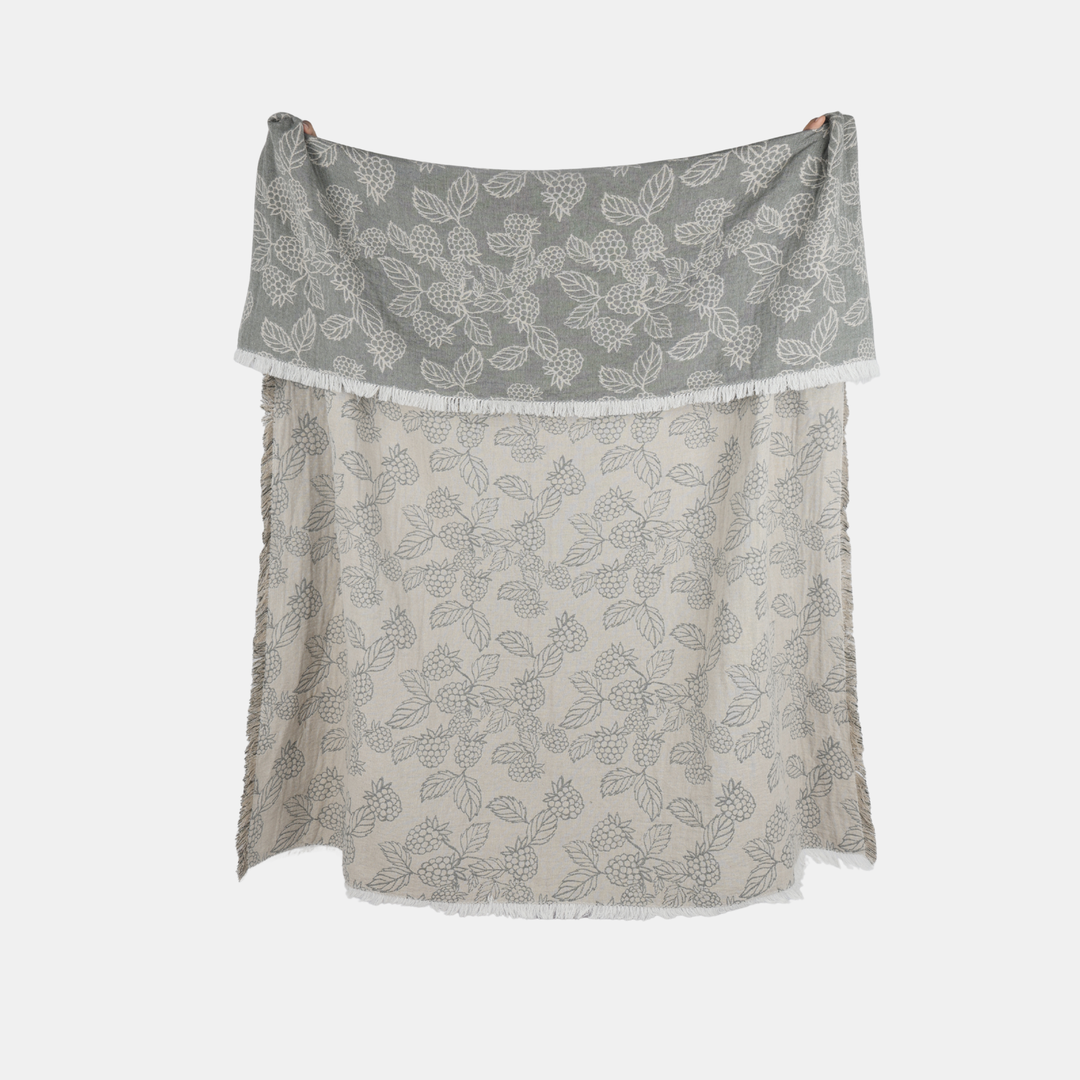 Raine & Humble | Berry Jacquard Throw - Olive | Shut the Front Door