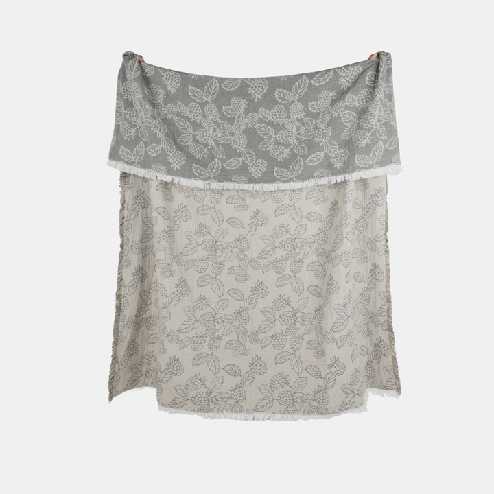 Raine & Humble | Berry Jacquard Throw - Olive | Shut the Front Door