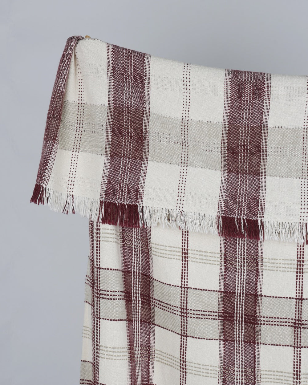 Raine & Humble | Berry Checked Textured Throw - Red | Shut the Front Door
