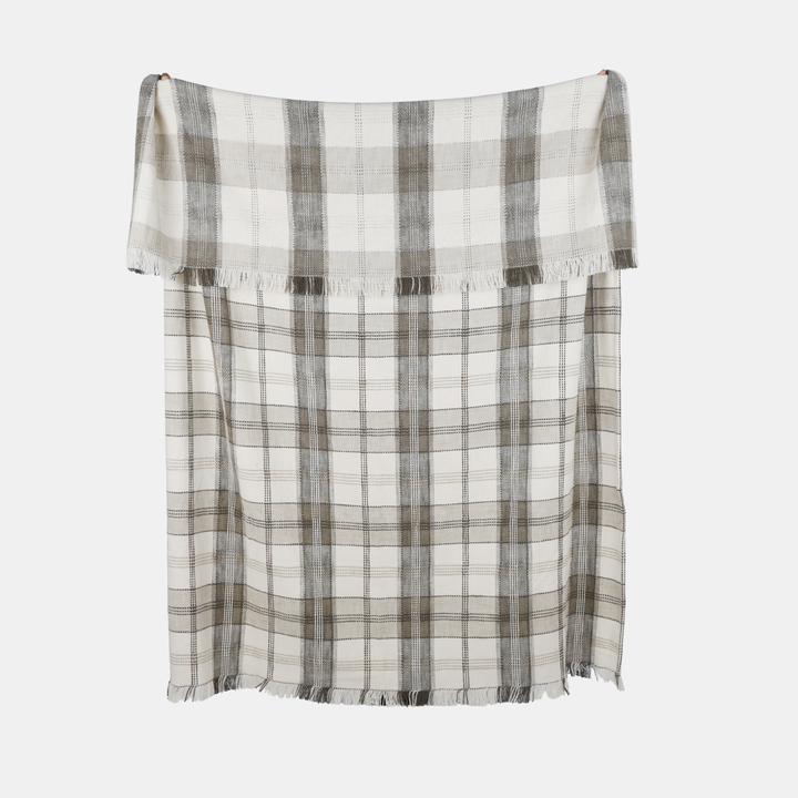 Raine & Humble | Berry Checked Textured Throw - Olive | Shut the Front Door