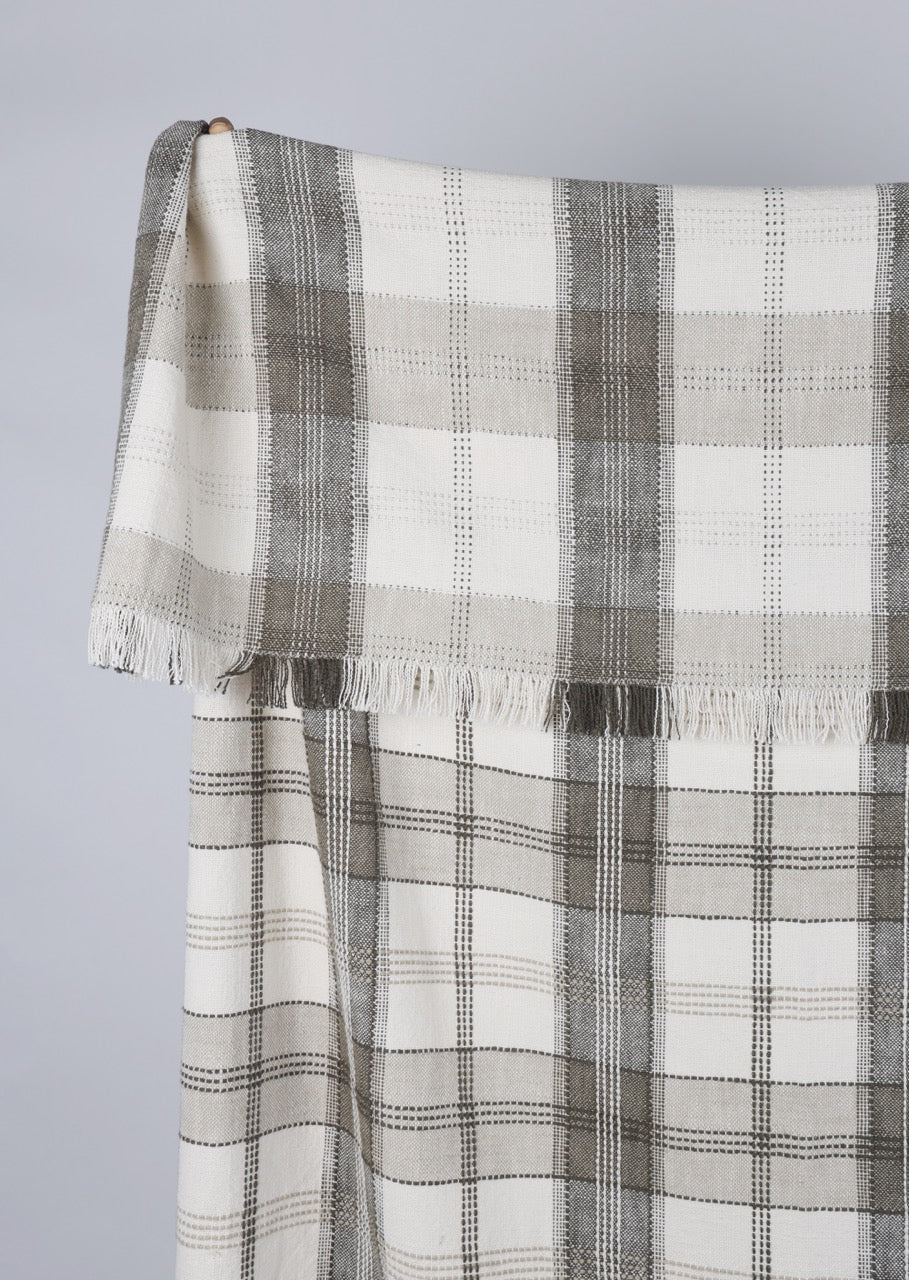 Raine & Humble | Berry Checked Textured Throw - Olive | Shut the Front Door
