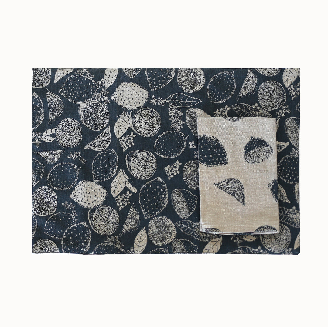 Raine & Humble | Lemon Marmalade Placemat S/4 - Dark Slate | Shut the Front Door