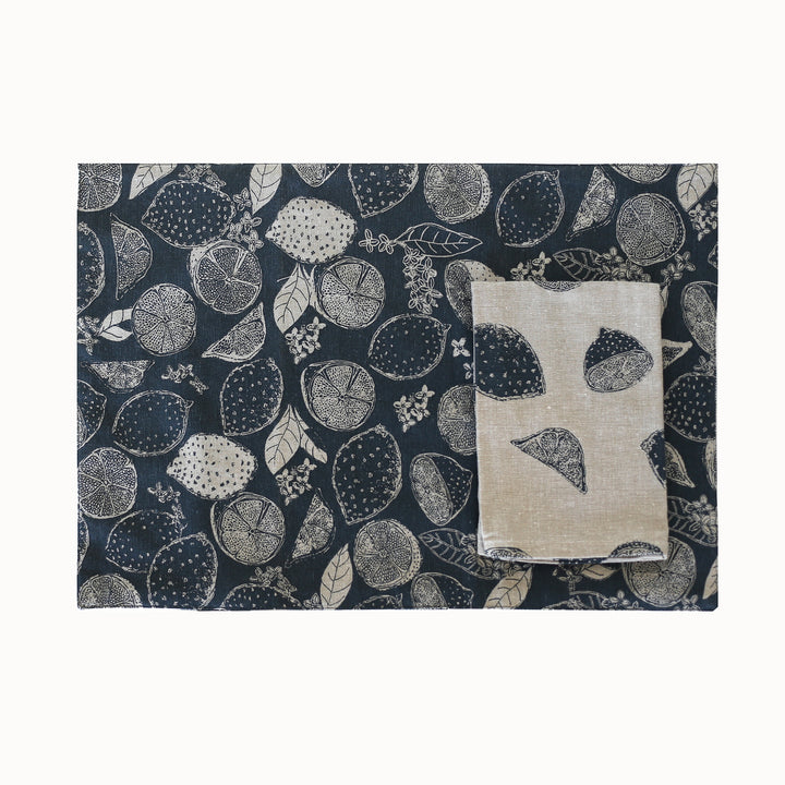 Raine & Humble | Lemon Marmalade Placemat S/4 - Dark Slate | Shut the Front Door