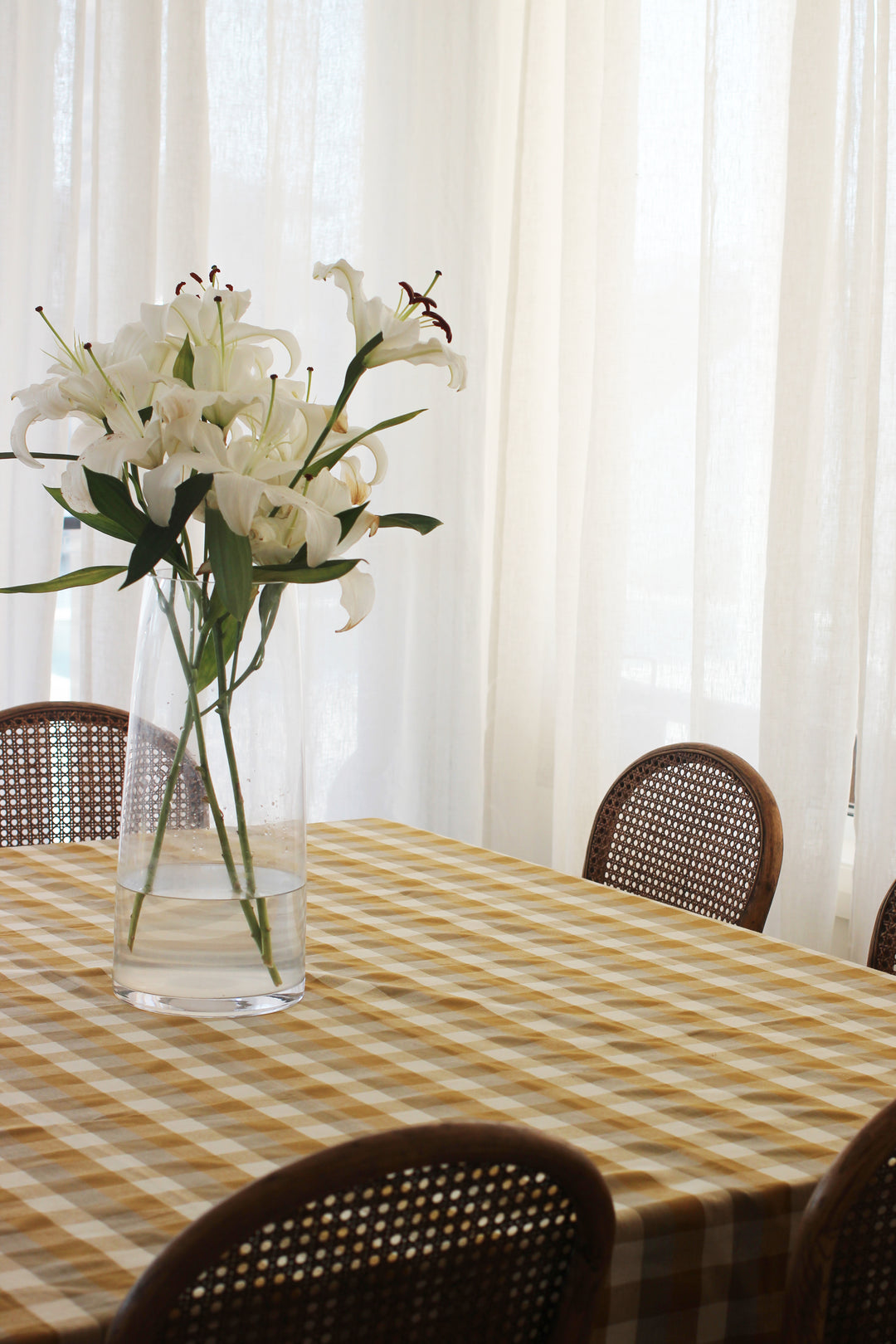 Raine & Humble | Double Check Tablecloth - Yellow Sunset | Shut the Front Door