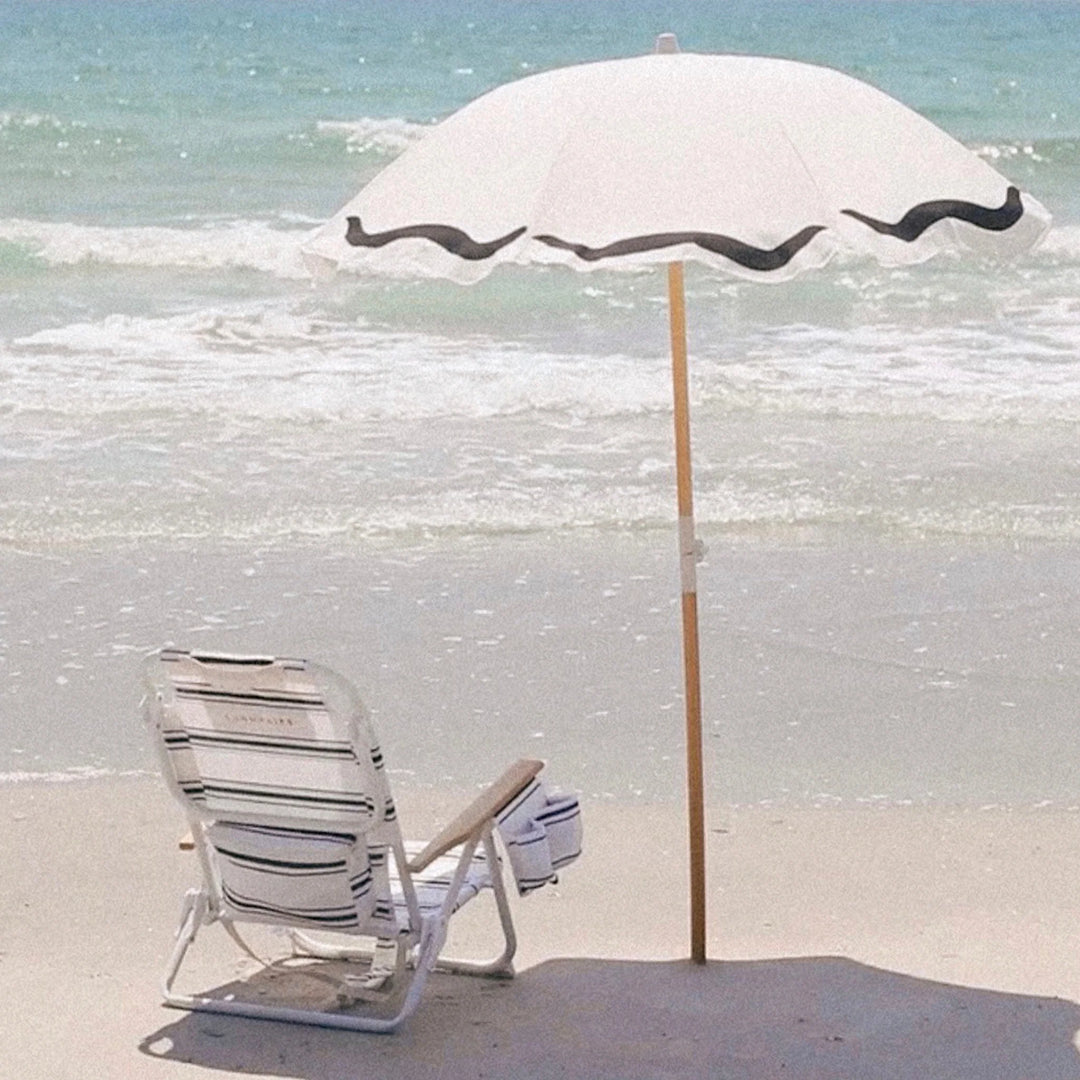 Sunnylife | Luxe Beach Umbrella Casa Marbella Vintage Black | Shut the Front Door