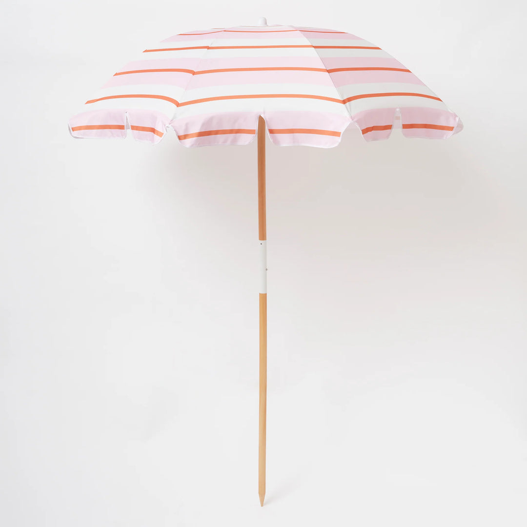 Sunnylife | Beach Umbrella Summer Stripes - Strawberry Sorbet | Shut the Front Door