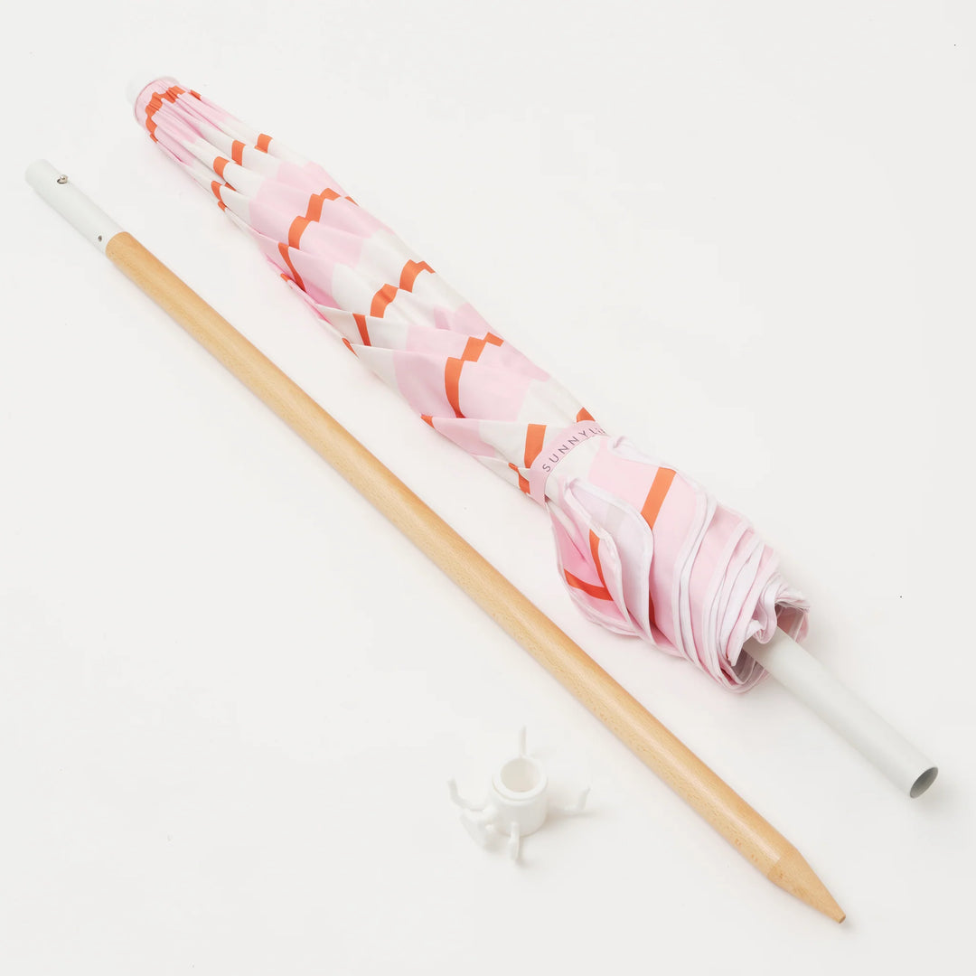 Sunnylife | Beach Umbrella Summer Stripes - Strawberry Sorbet | Shut the Front Door