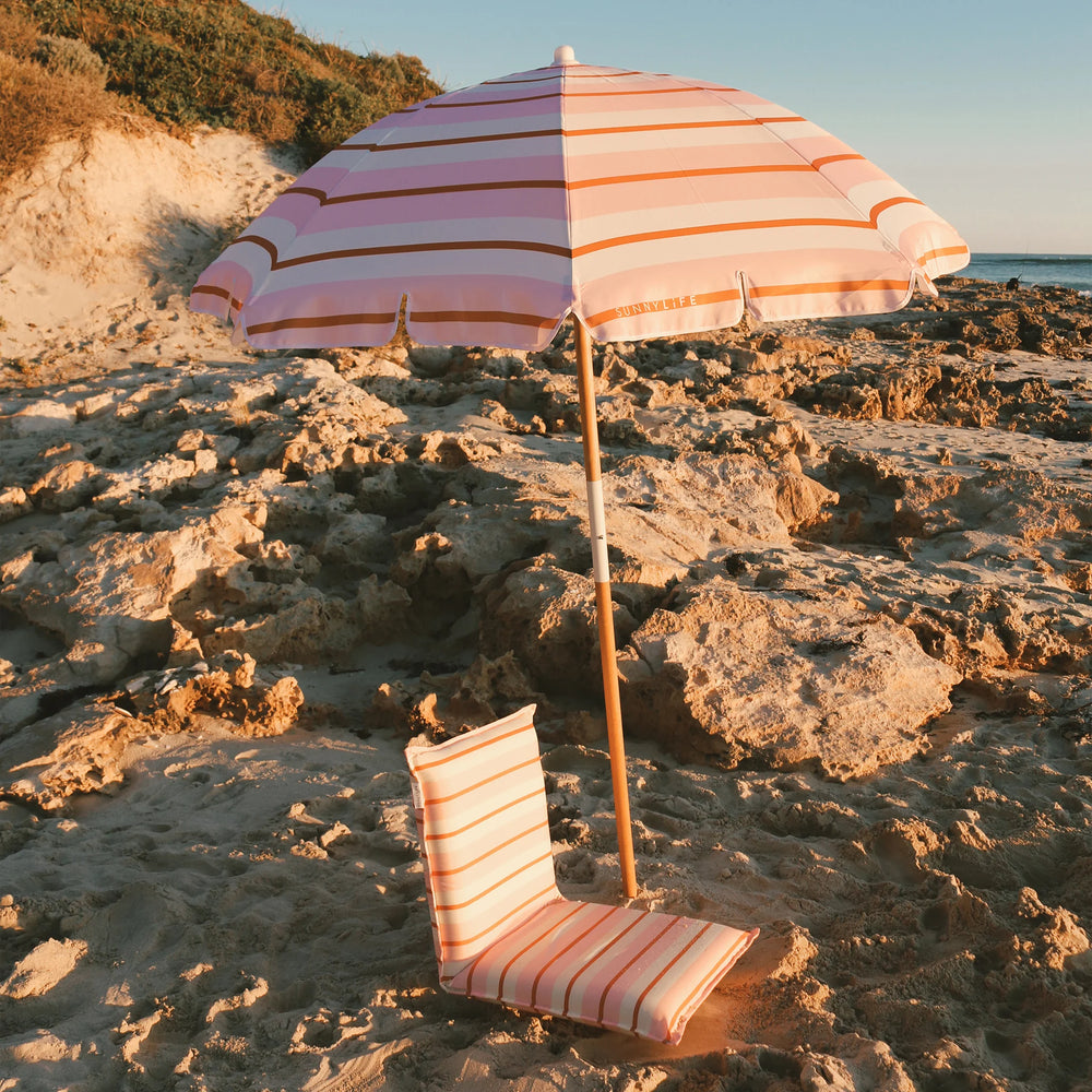 Sunnylife | Beach Umbrella Summer Stripes - Strawberry Sorbet | Shut the Front Door