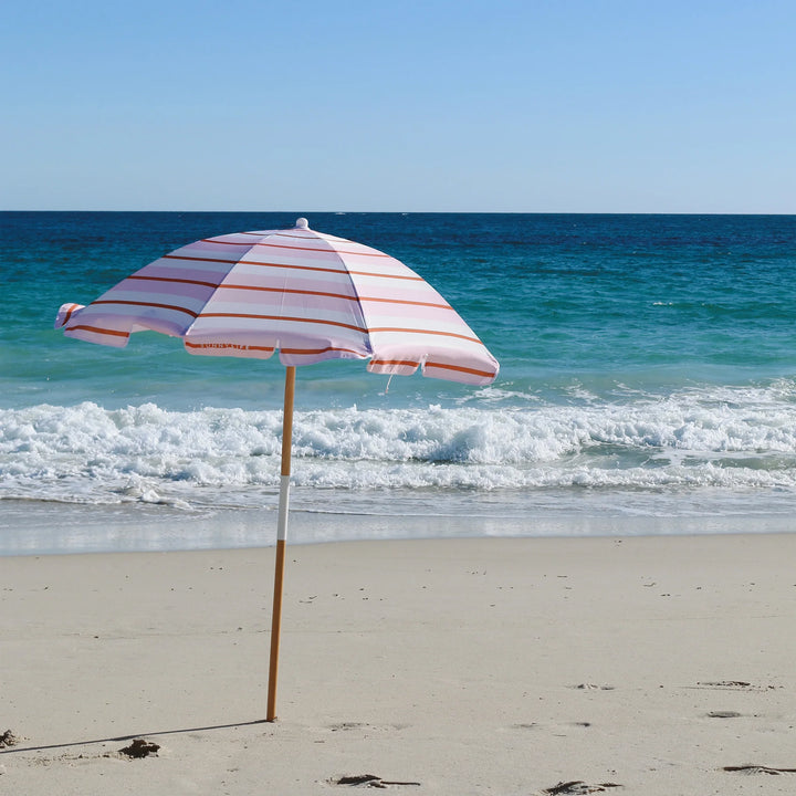 Sunnylife | Beach Umbrella Summer Stripes - Strawberry Sorbet | Shut the Front Door