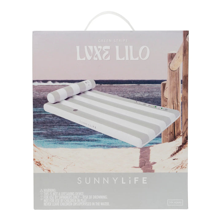 Sunnylife | Luxe Lilo - Green Stripe | Shut the Front Door