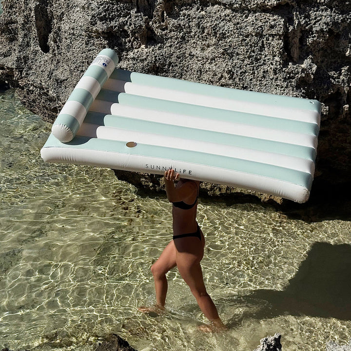 Sunnylife | Luxe Lilo - Green Stripe | Shut the Front Door