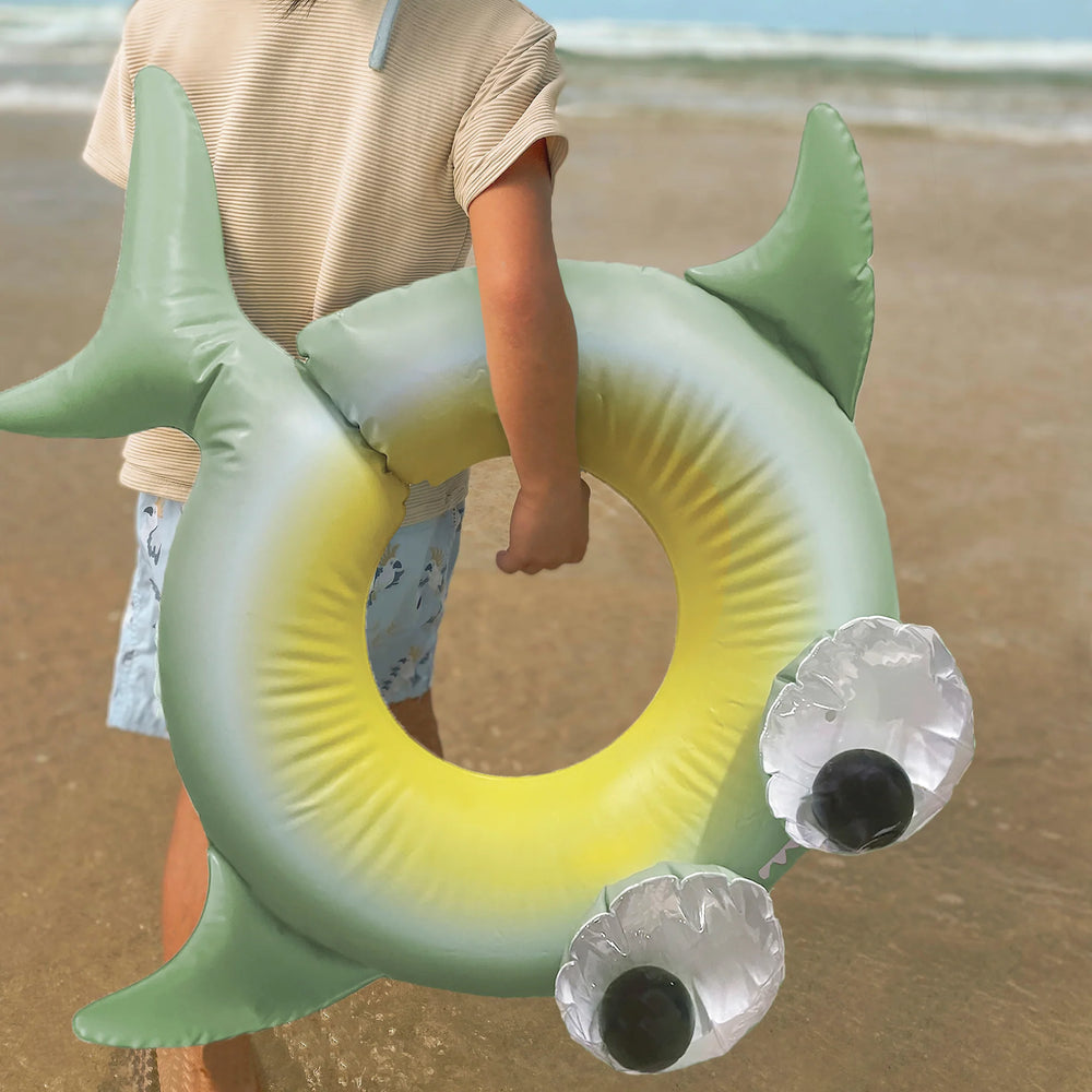 Sunnylife | Inflatable Backyard Pool Shark - Tribe Khaki | Shut the Front Door