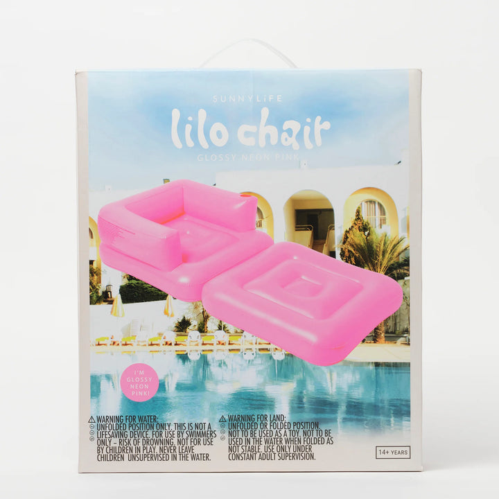 Sunnylife | Inflatable Lilo Chair - Neon Pink | Shut the Front Door